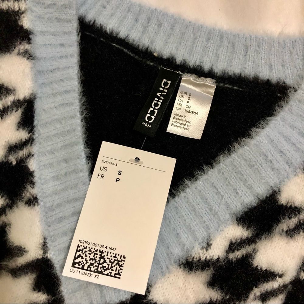 NWT 2pc - H&M DIVIDED CROPPED SWEATER set | Houndstooth Sweater Vest & Skirt - Picture 5 of 10